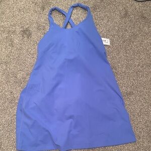 Blue Cross-Back Dress